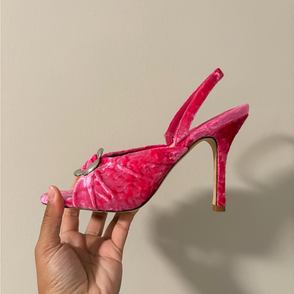 Larroude Women’s Mayfair Pink High Heel Sandals Size 7